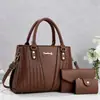 Conjunto de bolsa feminina de três peças, grande capacidade, moderno e versátil, um presente de qualidade para mulheres que vão ao trabalho