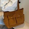 Llegada Nueva 2024 Versátil Bolso de Hombro para Clases Gran Capacidad Cruzado de Moda Bolso Tote de Pana para Mujer