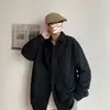 Camisa de otoño para hombre de manga larga, corte holgado, camisa informal de moda estilo universitario, chaqueta versátil de color liso estilo Hong Kong, uniforme de clase para parejas