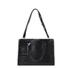 Maletín brillante con estampado de cocodrilo de gran capacidad transfronterizo, bolso tote retro de moda, bolso de hombro, bolso cruzado y bolso de mano