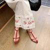 Sandalias de Tacón de Cuña de Nuevo Estilo Elegantes con Punta Fina y Tacón Alto Único con Correas Finas y Hebilla de Punta Abierta para Mujer