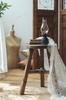 Runjia hogar taburete redondo hecho a mano americano muebles de madera maciza vintage taburete alto taburete de madera decorativo silla mesa para macetas