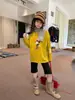 Blusa Infantil Hua Yu Xun Outono 2026 Desenho Carta Manga Longa Camiseta Estampa Retrô Solta Camada Base Tendência