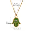 Collar de Ojo de Diablo de Moda Transfronterizo Europeo y Americano Colgante de Circonita de Moda Joyería de Palma de Fátima para el Cabello