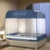 Novo modelo de tenda mongol para casa dobrável, mosquiteiro anti-queda, sem necessidade de instalação, estampa de desenho animado, mosquiteiro criptografado e elevado para crianças para o quarto