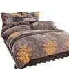 Juego de Cuatro Piezas de Terciopelo de Leche Engrosado para Invierno (4-4.5 kg) Juego de Ropa de Cama de Coral Fleece Otoño/Invierno con Faldón de Cama, Venta Directa de Fábrica, Venta al por Mayor y Dropshipping