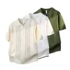 Nueva Camisa Polo de Seda Hielo de Gama Alta para Hombre 2026, Camiseta Casual de Negocios de Manga Corta, Camisa de Punto Transpirable con Cuello Campana para Verano
