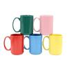 Taza de cerámica de 15 oz capacidad grande taza de cerámica de color exportación de comercio exterior recubrimiento de sublimación taza de agua