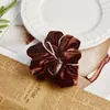 Scrunchie de Cetim Envolto em Pérolas Estilo Coreano, Elástico de Tecido Moderno, Acessório de Cabelo Versátil