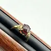 Ámbar de Sangre Natural Diseño de Nicho Joyería para la Mano Anillo de Rubí de Color para Dama Anillo Abierto para Mujer 6022