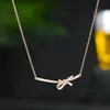 Corrente para Clavícula Elegante com Zircônia Microincrustada Galvanizada a Ouro Real Feminina Sensação de Alto Grau Zircônia Pétala Estrela Bamang Corrente para Pescoço Cyber Red