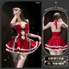 Lingerie Sexy com Gola Halter Cruzada e Tiras Laterais na Cintura, Conjunto Puro Desejo para uma Atmosfera de Jantar de Natal, Vestido sem Costas