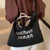 Bolsa Grande de Otoño 2025 para Estudiantes y Viajes Diarios, Bolso Tote de Mano para Mujer, Bolso de Hombro con Bordado de Letras, Bolso Cruzado
