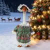 Decoraciones navideñas, adornos de ganso, ropa festiva, decoración creativa para el hogar, decoraciones junto al árbol de Navidad