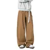 Pantalones de Trabajo de Pierna Ancha Estilo Americano para Hombre, Marca Trendy de Primavera Sueltos Rectos Casuales Caídos Juveniles Largos hasta el Suelo