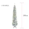 Árvore de Natal Flocada Árvore Lápis 1,2m - 2,1m Branca Nevada Densa Decoração de Árvore de Natal com Luzes LED