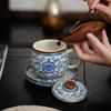Taza de Té de Porcelana Azul y Blanca Ruyao con Tapa y Filtro Taza Personal para Beber en la Oficina Souvenir