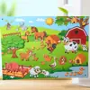 Nueva Bolsa de Juego de Fieltro Estéreo 3D para Niños de Educación Temprana Amazon Transfronterizo Tablero de Aprendizaje de Historias Animales de Granja