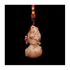 Llavero colgante para coche estéreo tallado calabaza de madera de melocotonero colgante arte de madera de melocotonero relieve colgante de calabaza colgante de calabaza