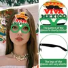 Gafas Decorativas Mexicanas Bandera del Día de la Independencia de México Marco de Gafas de Cactus Accesorios para Fotos del Cinco de Mayo
