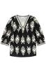 Ropa de Mujer de Exportación Transfronteriza Europea y Americana Amazon Nuevo Casual Suelto Estampado Manga Corta Cuello en V Camisa Tops