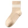 Calcetines de algodón de Xinjiang para primavera y otoño, calcetines de media caña para mujer, calcetines de algodón a rayas paralelas para mujer, desodorantes, antibacterianos, calcetines japoneses de media caña para mujer