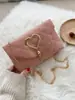 Bolsa Feminina Fashion em Formato de Coração 2025 Nova Tendência Coreana Versátil Simples Pequena Quadrada Bolsa de Ombro Transversal