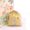 Bonita bolsa de algodón con estampado de flores, de color, de algodón y lino, con cordón ajustable, para guardar cosas, pequeña, venta al por mayor
