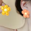 Pendientes de Expansión Florales Color-Blocking de Dopamina para Mujer, Pendientes de Temperamento Dulce y Fresco, Pendientes de Alto Valor Estilo Bosque de Verano