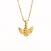 Collar Cruzado Nuevo Colgante de Ángel Tridimensional de Acero Inoxidable Cadena Simple para Clavícula de Mujer