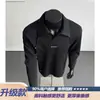 Cl marca da moda ean preto ajuste polo rebite moletom desconstruído camada base camiseta de manga longa para homens, caimento solto, outono