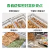 [Yikou] Contenedor Sellado Personalizado para Alimentos, Contenedor Cuadrado para Cacahuates y Semillas de Melón de Supermercado con Tapa Inclinada, Almacenamiento de Plástico Transparente para el Hogar