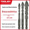 Broca Excêntrica Serrilhada de Quatro Arestas Metal Aço Inoxidável Cerâmica Concreto Vidro Azulejo Expansor de Furos Especiais Broca de Dentes Afiados