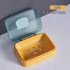 Jabonera abatible con tapa en forma de oso, diseñada para evitar la acumulación de agua, simple y elegante, adecuada para uso doméstico, forma cuadrada, con tapa abatible para facilitar el drenaje, hecha de plástico