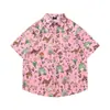 Camisetas de Manga Corta Divertidas con Dibujos Animados y Graffiti Estilo Hong Kong Veranieño para Hombres y Mujeres Estilo Dopamina Sueltas Dulces Florales Camisas Modernas