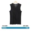 Camiseta sin mangas para hombre estilo americano 100% algodón Nuevo modelo 2026 Blanco Algodón Puro Elástica Deportes Fitness Corte Ajustado Camiseta sin Mangas de Verano para Hombre