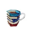 Caneca de Livro Pintada Nova Mais Vendida Transfronteiriça, Caneca Criativa de Luxo Pintada em Formato de Livro, Copo de Café para Bebidas Frias