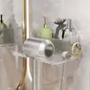 Suporte para Secador de Cabelo Prateleira de Armazenamento para Banheiro Suporte de Parede para Secador de Cabelo Prateleira de Armazenamento para Secador de Cabelo de Banheiro
