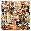 ColecciónPegatinas de Halloween Dibujos Animados Retro Gato Oscuro Diario Funda de Teléfono Decoración DIY Venta al por Mayor Transfronteriza