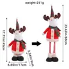 Una Variedad de Muñecos Navideños de Pie Retráctiles, Muñeco de Nieve Ciervo Navideño para Ventana de Hotel, Adornos Decorativos