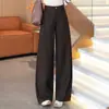 Pantalones casuales de pierna ancha de cintura alta hechos a medida estilo coreano para mujer, con un nuevo diseño de otoño que es holgado, adelgazante y de pierna recta