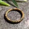 Pulsera de Cuentas Planas de Sándalo Natural Rosario Budista Pulsera de Material Viejo de Sándalo Estilo Étnico de Moda para Hombres y Mujeres