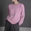 Suéter de Lana para Mujer Cuello Redondo Tejido 2026 Suéter de Cachemira Holgado Pulóver Forro Polar Otoño Invierno Tejidos Mujer Otoño Invierno
