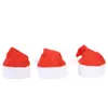 Sombrero de Navidad Cruzado Cuchillo y Tenedor Decoraciones Navideñas Mini Sombrero de Navidad Sombrero Pequeño para Botella de Vino Juego de Cuchillos y Tenedores de Navidad