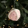 Producto Nuevo Transfronterizo Bola de Espuma de 8 cm Colgante para Árbol de Navidad Bola Colgante Bola con Estampado de Tela de Estrella Decoración Arreglo