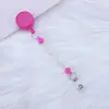 Hebilla de Tirón Fácil con Cuentas para Manualidades Color Transparente Llavero de Insignia con Cuentas Etiquetado de Tarjeta de Trabajo con Insignia de Cuentas Hebilla de Tirón Fácil