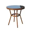 Silla de Malla para Exteriores Impermeable Protector Solar Silla de Mimbre con Rocío Balcón Cafetería al Aire Libre Tienda de Té con Leche Mesa y Silla