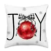 Funda de almohada navideña con estampados de renos, muñecos de nieve y letras, decoración festiva para sofá, cojín grande, funda de almohada para cama