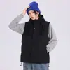 Chaleco de Hombre Otoño e Invierno Estilo Pareja Chaleco de Algodón Engrosado Cálido Moderno con Capucha Chaqueta Casual para Hombres y Mujeres