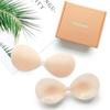 Copa Redonda Sólida Adhesivo de Pecho de Silicona Transpirable Soporte Superior Push-up Ropa Interior de Silicona Sin Tirantes Ultrafino Invisible Agujero Transpirable Adhesivo para Senos